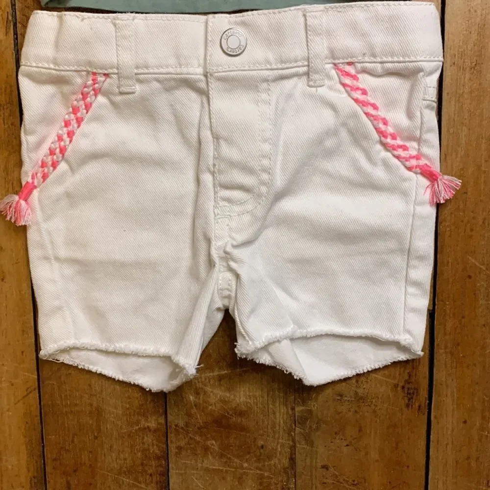 Carters outfit size 9 months summer outfit short sleeve shirt white shorts
